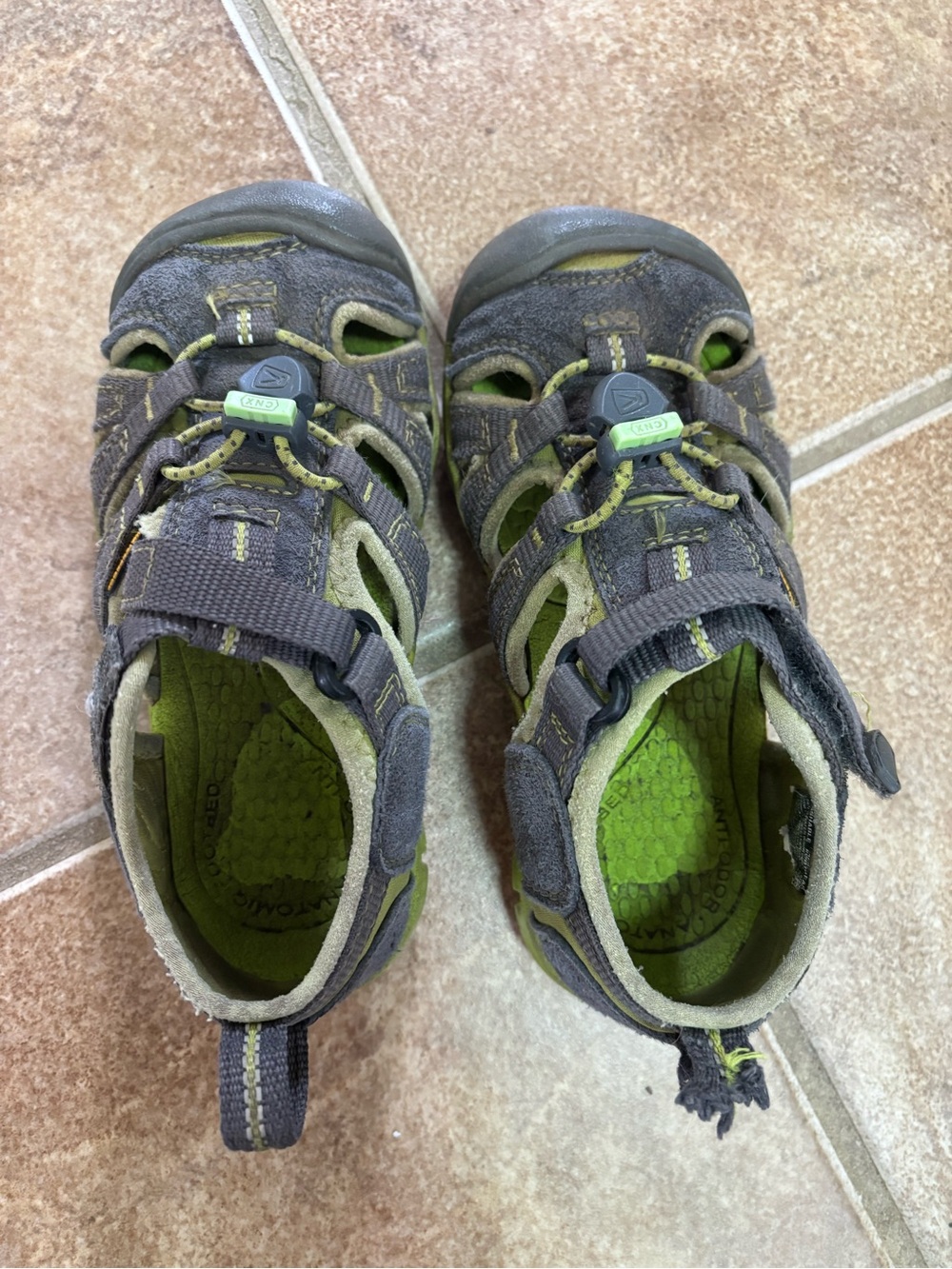 Keen Kids Gray and Green Closed-Toe Sport Sandals